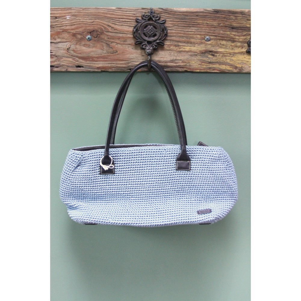 The Sak‎ Blue Crochet Knit Tote Bag Shoulder Bag Casual Purse Handbag
